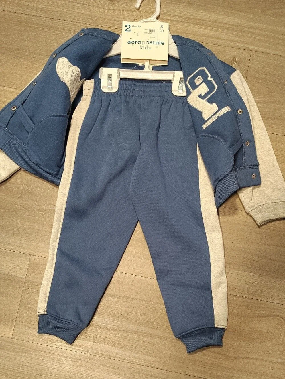 Aeropostale Kids Navy Blue and Light Gray Two-Piece Matching Set